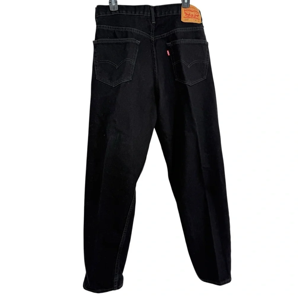 Levi's 550 Relaxed Fit Straight Black Denim Jeans Men Size 36x32 Style S40196